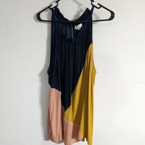 Loft 26W Halter Top in Blue, Gold & Peach